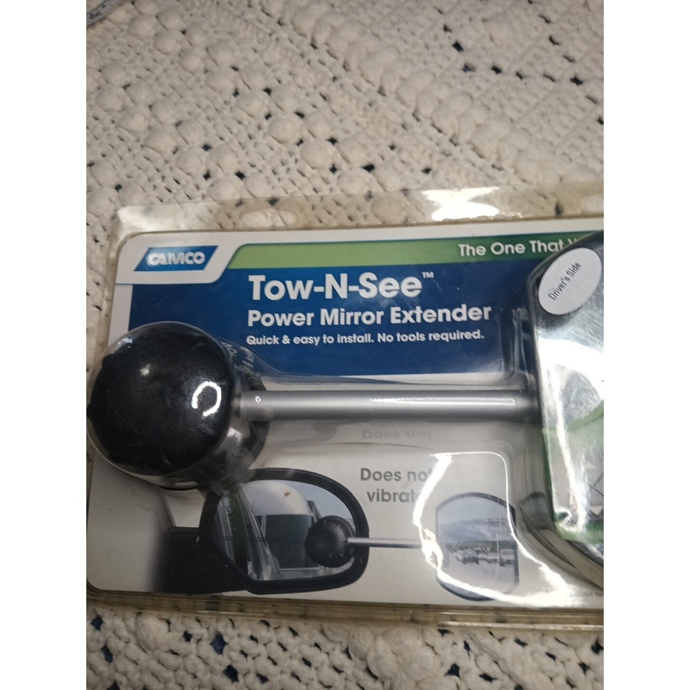 NEW Camco Tow-N-See Mirror Extender #25664 Drivers Side RV Trailers Parking